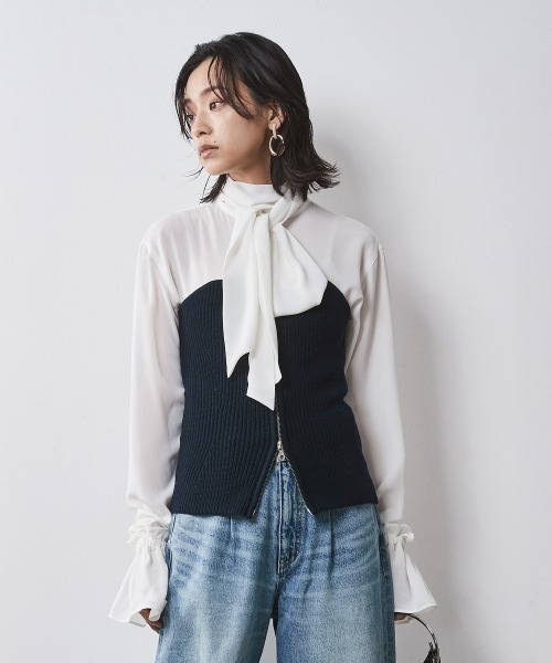 CHIC STYLE（シックスタイル） ベスト ジレ ニットビスチェ 「大きい