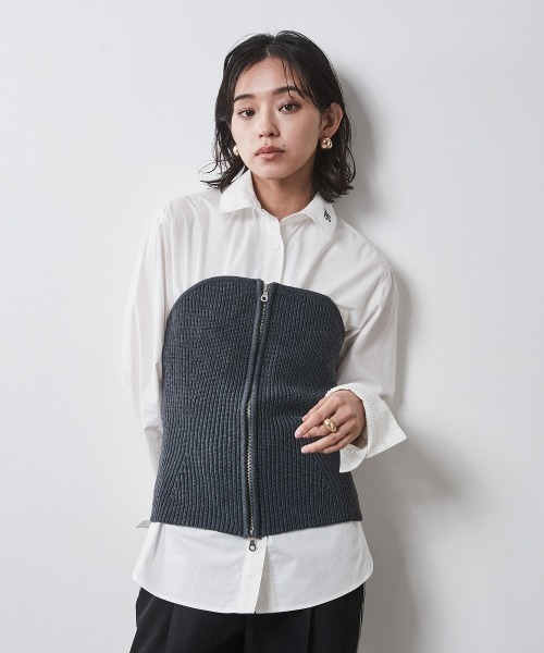 CHIC STYLE（シックスタイル） ベスト ジレ ニットビスチェ 「大きい