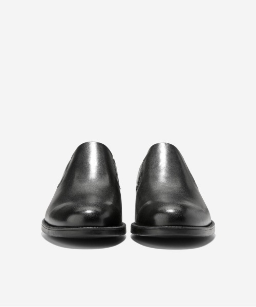 COLE HAAN ブラックポインテッドトゥローファー スタッシ エンブリッシュド ローファー womens. 28000 | COLE_HAAN