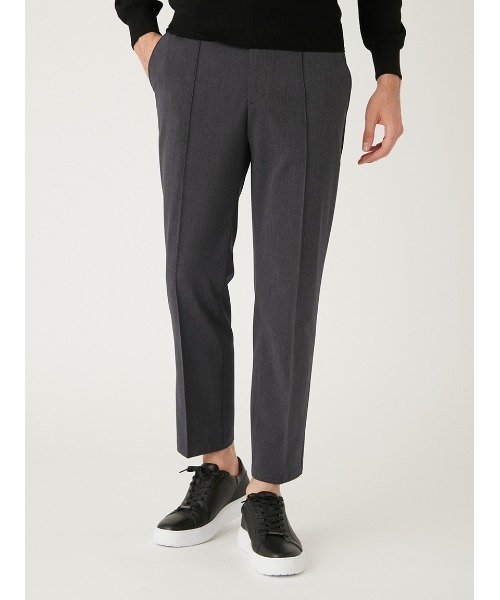 【美品】アウール　マルペンサ　チャコールグレー M AOURE スラックス 「MALPENSA」4SEASONS ピンヘッド パンツ