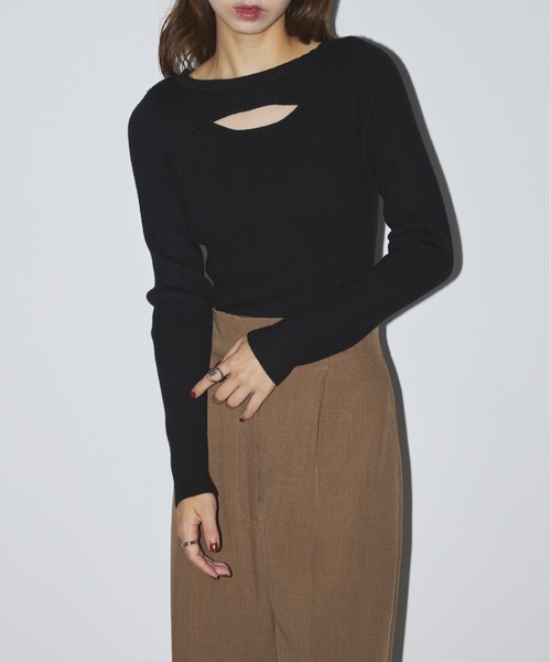 SETUP7 ニット セーター 「SETUP7」crew neck front Slit Knit