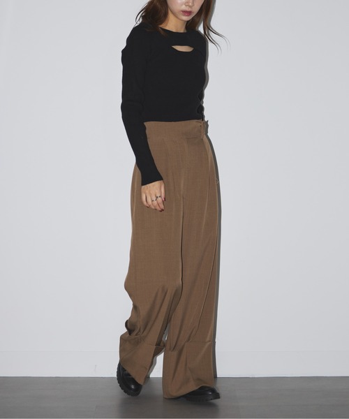 SETUP7 ニット セーター 「SETUP7」crew neck front Slit Knit