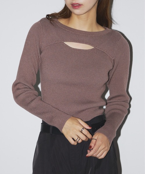SETUP7 ニット セーター 「SETUP7」crew neck front Slit Knit