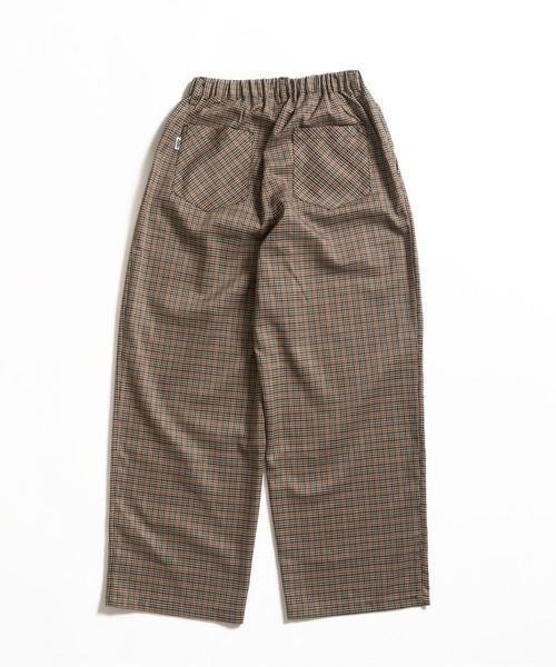 Adoon plain パンツ アソートタックワイドチェックパンツ メンズ
