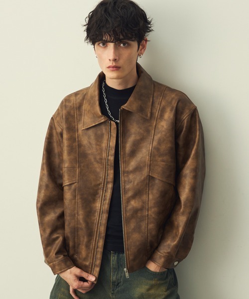 Shoowtime（ショウタイム） ブルゾン アウター ヴィンテージライク合成