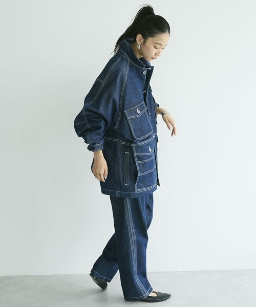 BLUCO DENIM JACKET Gジャン 月桂樹 濃紺 ネイビー L BLUCO DENIM JACKET Gジャン 月桂樹 濃紺 ネイビー L