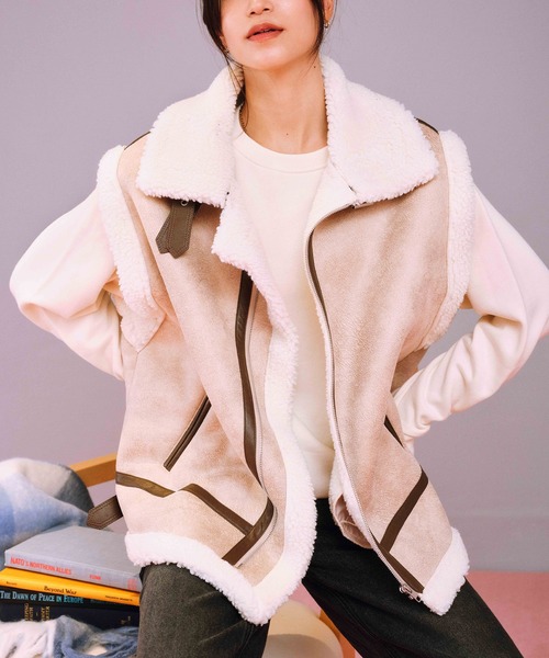 ベスト ジレ RIKKA FEMME/リッカファム フライトベスト ジャケット   RF24FW11 レディース