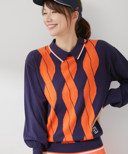 JUN&amp;ROPE’ - 【超美品】ジュンアンドロペ セーター 白×黒 ボーダー ウール混 ニット レディース M ゴルフウェア JUN＆ROPE 楽天市場】ジュンアンドロペ ニット（ウェア｜ゴルフ