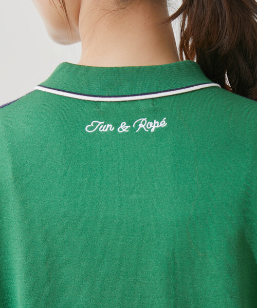 JUN&ROPE'（ジュンアンドロペ） ニット セーター ケーブル柄衿使いパフ