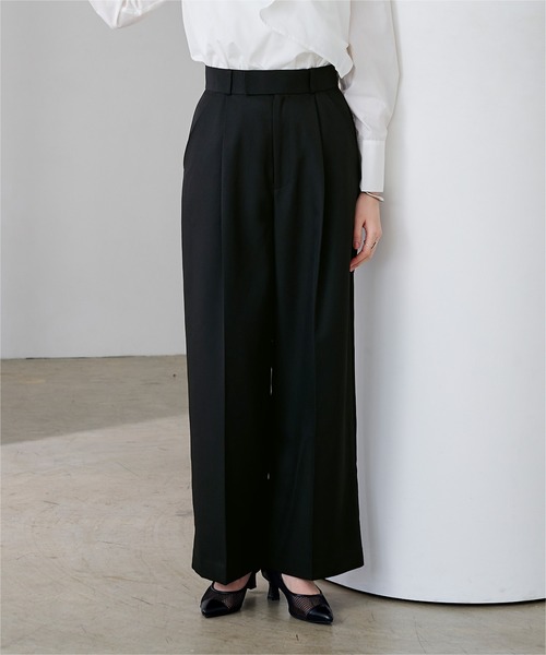 ur's（ユアーズ） パンツ 美シルエットワンタックワイドパンツ