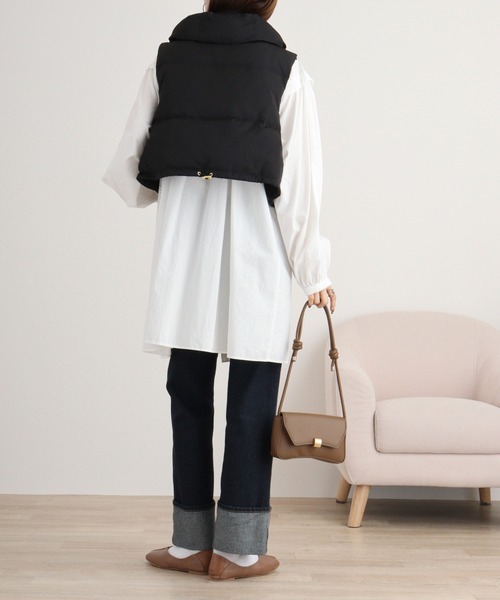 Anna Nicola ダウンベスト ベスト クロップドダウンベスト