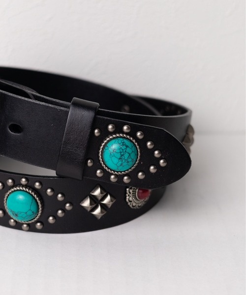 ARCHIVER ベルト 「Bl」ストーン スタッズベルト レディース メンズ