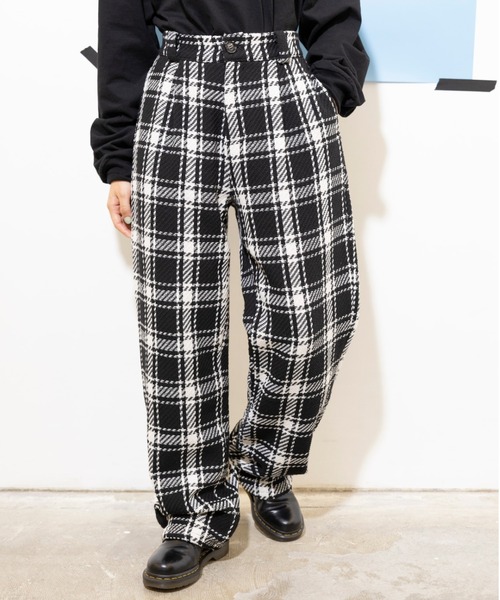 L.H.P パンツ yipyip/イップイップ/PLAID CHECK WIDE PANTS レディース 