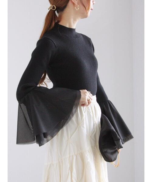 Te chichi（テチチ） ニット セーター チュールフレアスリーブニット