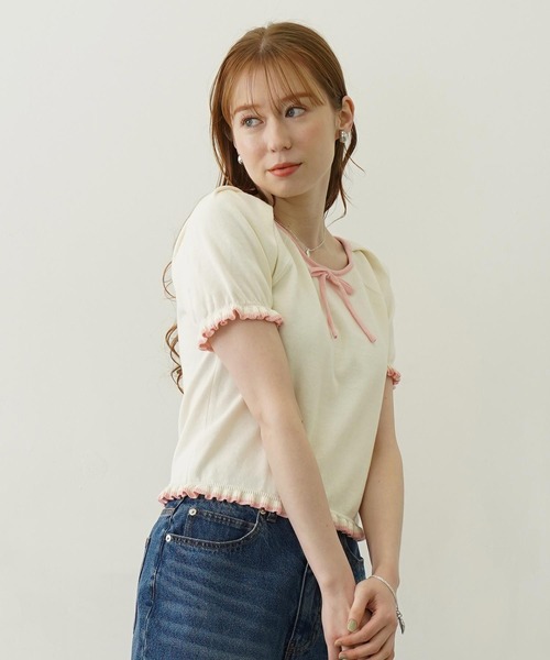 ニット/セーター MILKFED. RUFFLE KNIT TOP MILKFED.（ミルクフェド） ニット セーター FRILL KNIT TOP レディース