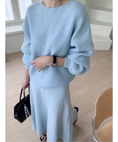 セットアップ セットアップニットトップス＆スカート レディース