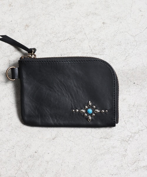 ROTAR（ローター） 財布 Liscio leather Studs Zipper wallet メンズ