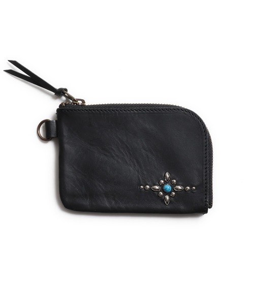 ROTAR（ローター） 財布 Liscio leather Studs Zipper wallet メンズ