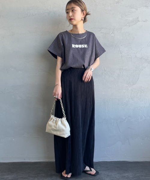 tシャツ グリッタープリントTシャツ レディース nenom tシャツ 「nenom/ネノム」 ロゴプリント グリッターT