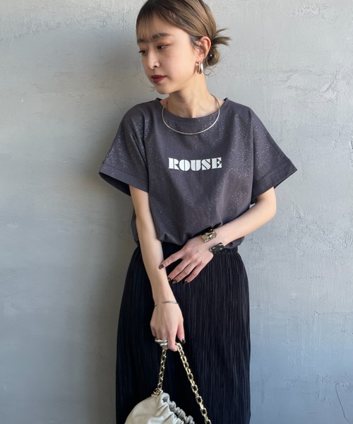 tシャツ グリッタープリントTシャツ レディース GOOD ROCK SPEED】BANDグリッタープリント半袖Tシャツ | FREDY