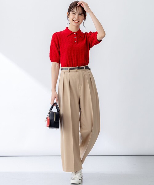 noble ポロ襟ニット　美品 組曲 ニット セーター ポロ襟 ニットプルオーバー レディース