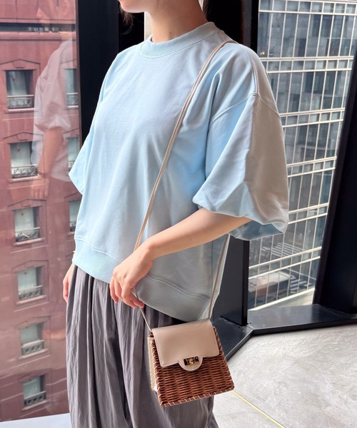 tシャツ 袖バルーンスウェットプルオーバー-手洗い可- レディース