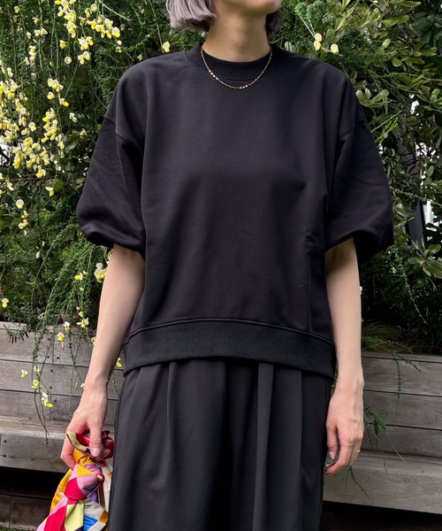 tシャツ ベリーな袖のプルオーバー レディース Audrey and John Wad tシャツ 袖バルーンスウェットプルオーバー