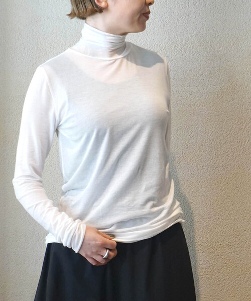 tシャツ シアージャージ タートルネックプルオーバー レディース