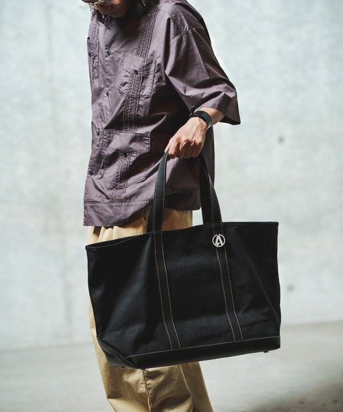 トートバッグ ADAMPATEK/leather combi basic big tote bag/レザー 