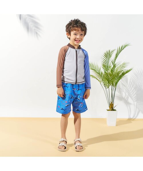イルカ柄　スイム、サーフトランクス Amazon | サーフパンツ 水着 メンズ 5分丈 海パン 面白い 黄色い