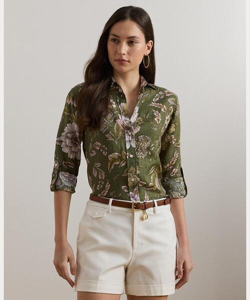 ブラウス シャツ リラックス フィット フローラル リネン シャツ レディース LAUREN RALPH ブラウス シャツ リラックス フィット フローラル