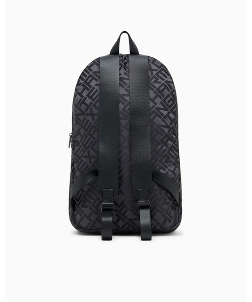 良品　アルマーニ　リュック　バックパック　総柄　PVC ブラック黒　メンズ　A4 EMPORIO ARMANI エンポリオアルマーニ リュックサック イーグル