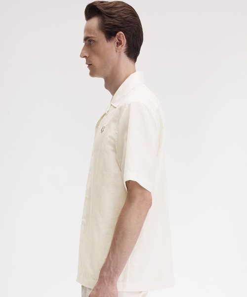 【FRED PERRY】半袖シャツ リネン コットン オープンカラー 楽天市場】FRED PERRY/フレッドペリー LINEN REVERE COLLAR