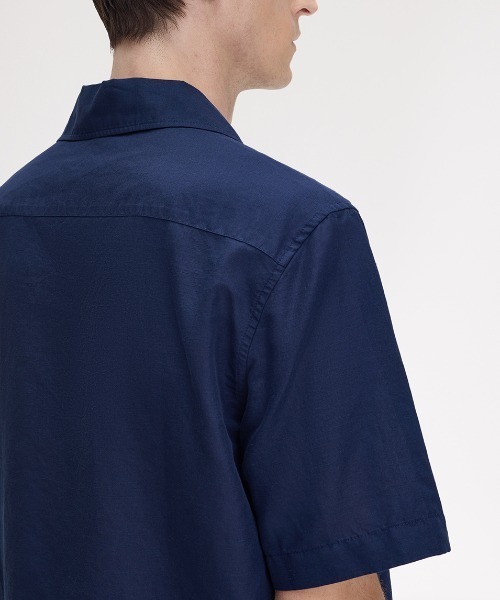 FRED PERRY シャツ Linen Blend Revere Collar Shirt／リネン