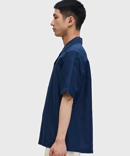 FRED PERRY シャツ Linen Blend Revere Collar Shirt／リネン