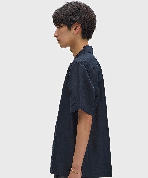 FRED PERRY（フレッドペリー） シャツ 半袖 Linen Blend Revere Collar