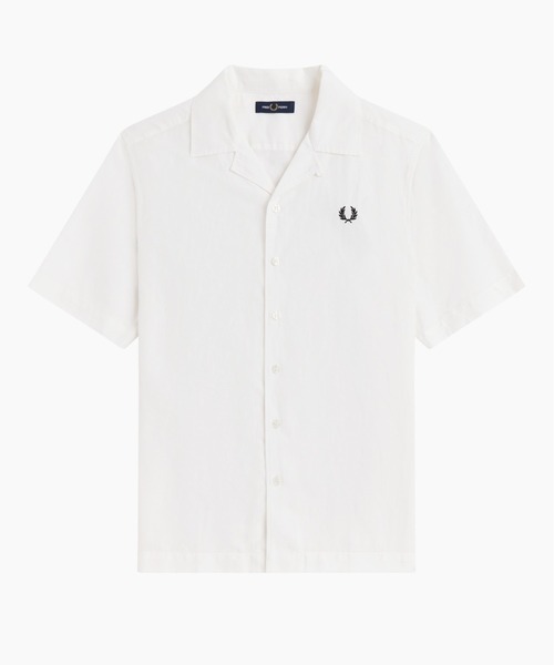 FRED PERRY（フレッドペリー） シャツ 半袖 Linen Blend Revere Collar