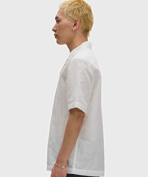 FRED PERRY（フレッドペリー） シャツ 半袖 Linen Blend Revere Collar