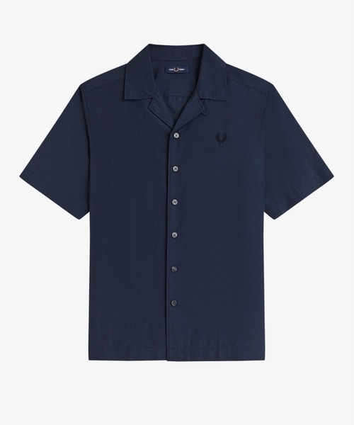 FRED PERRYフレッドペリー 開襟 オープンカラーシャツ 半袖 FRED PERRY（フレッドペリー） シャツ 半袖 Linen Blend Revere Collar