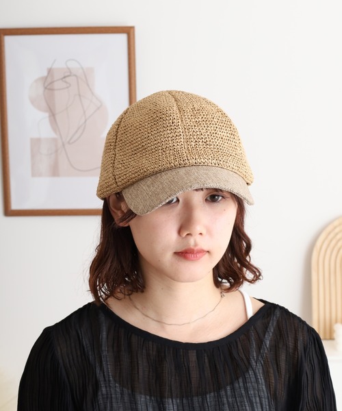 【25SS】新作 クロシェ バイザー キャップ ◆プラダ◆人気 Sense of Grace キャップ 帽子 ペーパークロシェ 布帛バイザー