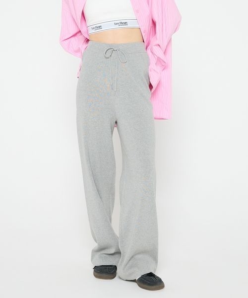 JEANASIS パンツ 「Les Fleurs」アソートニットストレートパンツ