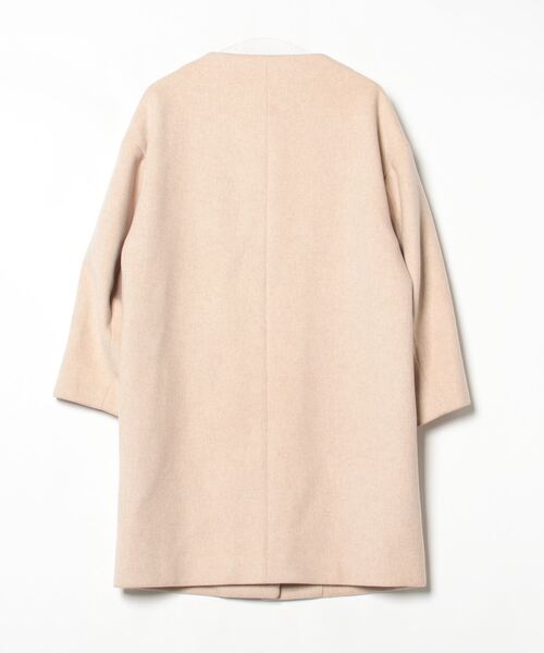 NOBLE（ノーブル） ノーカラーコート 38 ベージュ レディース