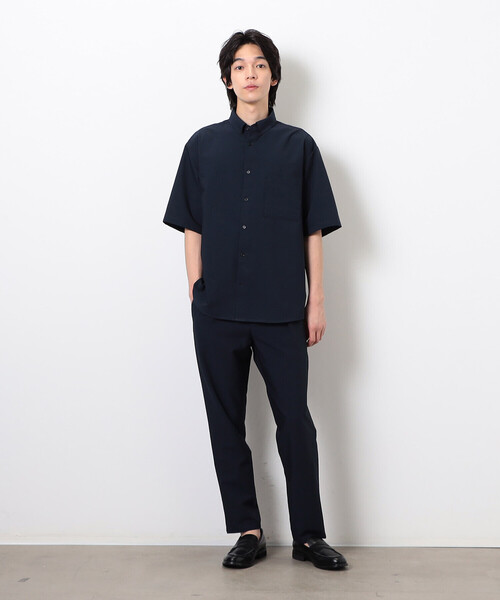 Nobmonitaly Mサイズ　半袖シャツ Safari5月号掲載＊リネンストレッチシャツ