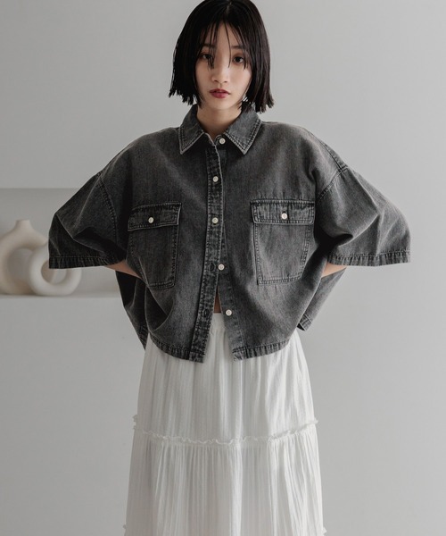 ショートデニムシャツ 5.8onzデニムショートシャツ｜BIGI online store - ビギ