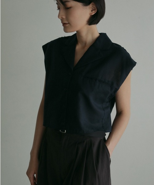 anuke（アンヌーク） ブラウス シャツ Opencollar Linen Shirts