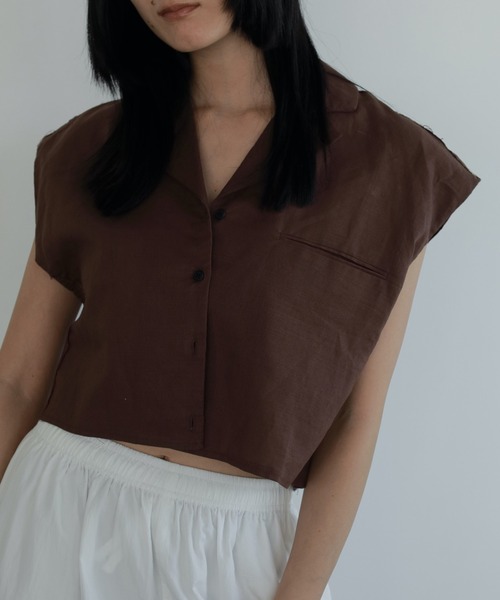anuke ブラウス シャツ Opencollar Linen Shirts レディース