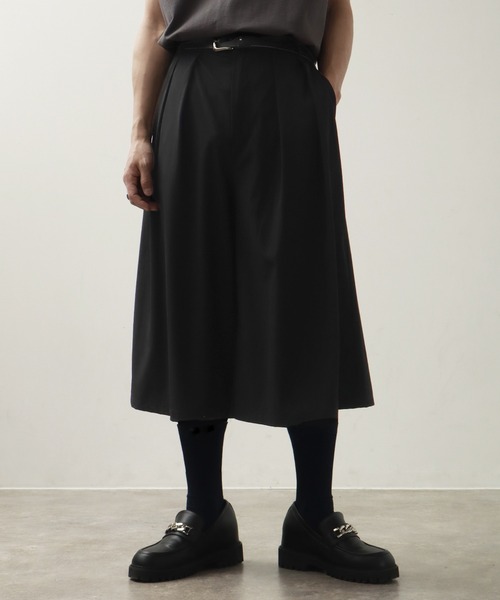 【★安心の定価販売★】 スラックス 接触冷感ナイロンストレッチ七分丈ワイドパンツ パンツ