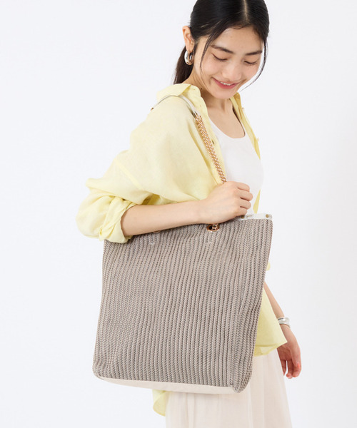 LeSportsac トートバッグ CHAIN CROCHET N/S TOTE ベージュ