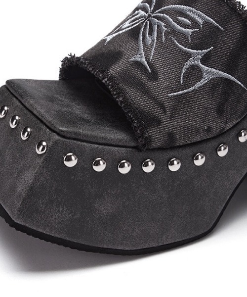 DIAVEL サンダル Y2k蝶々刺繍厚底サンダル レディース : ZOZOTOWN