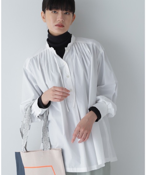 「human woman」 長袖ブラウス MEDIUM ホワイト レディース